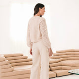 White Closet Day Lily Cream knitted Cardigan