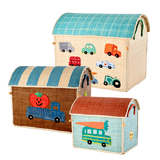 Raffia Toy Baskets with Cars
