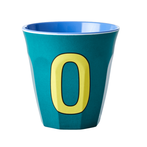 Alphabet Melamine Cup with Letter O Print - Green Two Tone - Medium