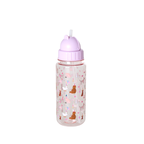 Kids Drinking Bottle with Animal Print 500ml - Lavender