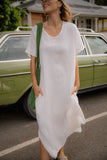 Bronte Tee Dress Linen White