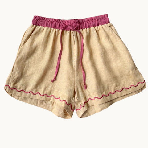 Embroidered Shorts - Butter ROSE