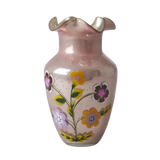 Medium Floral Glass Vase Pink