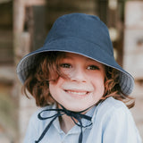 Explorer Kids Classic Bucket Sun Hat - Charlie / Indigo 3-6yrs L