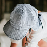 Lounger Baby Reversible Flap Sun Hat - Charlie / Indigo 0-6mths 38-42cm XXS