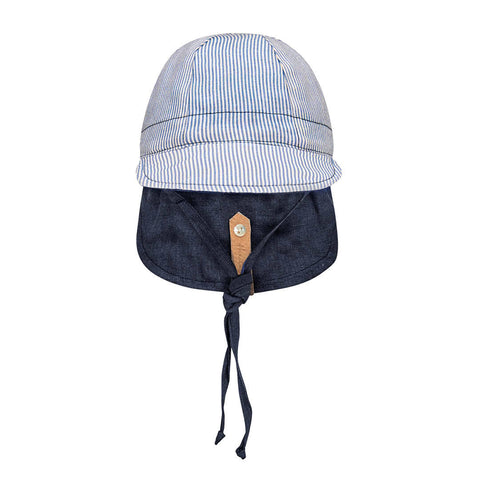 Lounger Baby Reversible Flap Sun Hat - Charlie / Indigo 0-6mths 38-42cm XXS