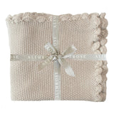 Mini Moss Stitch Grey Knit Blanket 100% Cotton