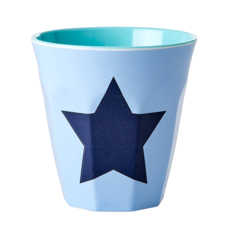 Medium Melamine Cup Star Print Blue