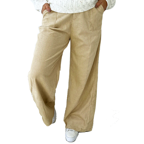 Cord Jude Linen Pants - Cream