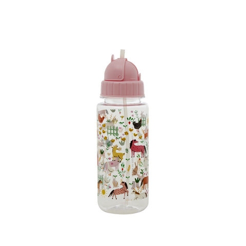 Kids Drinking Bottle - Pink Farm Print- 500ml
