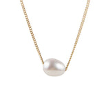 Fairley Pearl Teardrop Necklace Gold