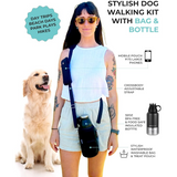 Seassun Dog Water Bottle with holder - Black