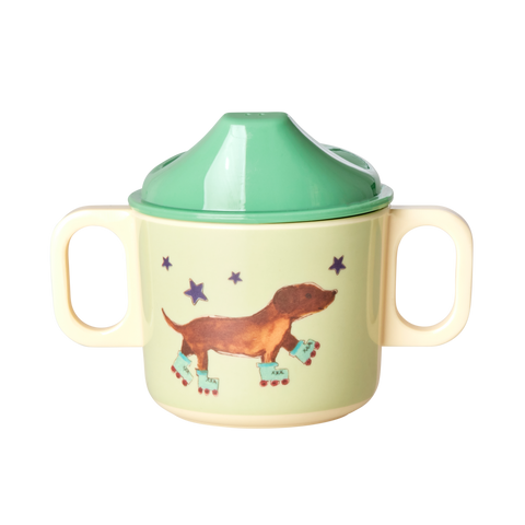 Melamine 2 Handle Baby Cup with Animal Print - Green