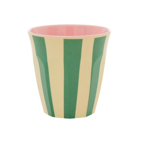 Medium Melamine Cup - Green Stripe