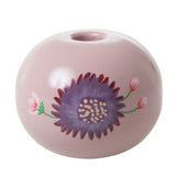 Metal Candleholder in Lavender with Hand Painted Flower - Small