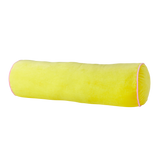 Velvet Bolster in Yellow with Pink Piping - Large