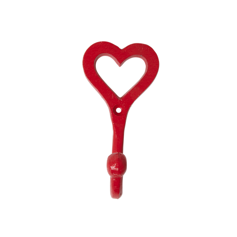 Metal Hook in Heart Shape - Red