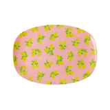 Melamine Rectangular Plate with Lemon Print - Small