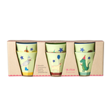 Melamine Cups with Asst. Animals Green Prints - Small - 6 pcs - Giftbox