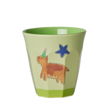 Melamine Cups with Asst. Animals Green Prints - Small - 6 pcs - Giftbox