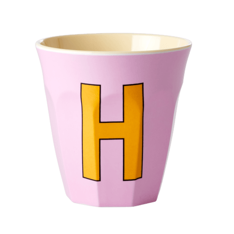 Alphabet Melamine Cup with Letter H Print - Pink Two Tone - Medium