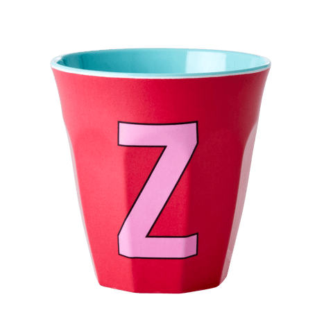 Alphabet Melamine Cup with Letter Z Print - Red Kiss Two Tone - Medium