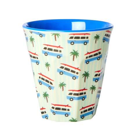 Melamine Cup with Cars Print - Two Tone - Medium