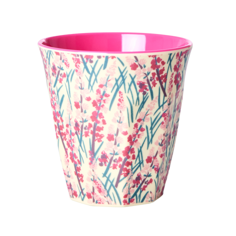 Melamine Cup with Floral Field print - Two Tone - Medium