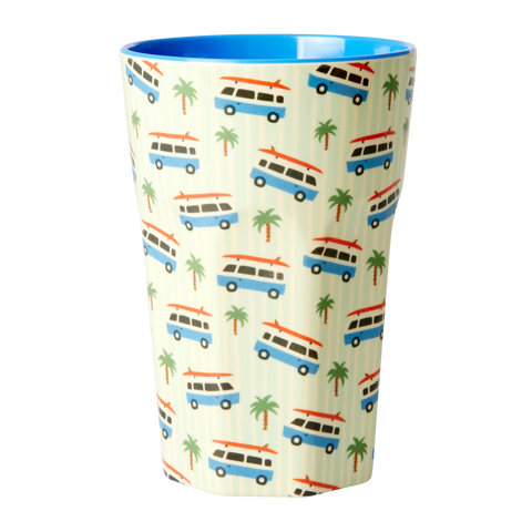Melamine Cups with Cars Print - Two Tone - Tall