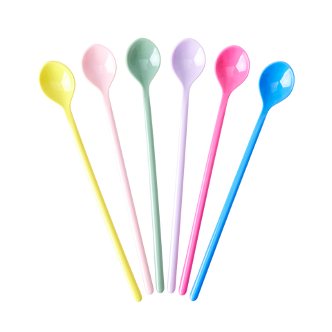Melamine Latte Spoons in Flower me Happy Colours - Bundle of 6