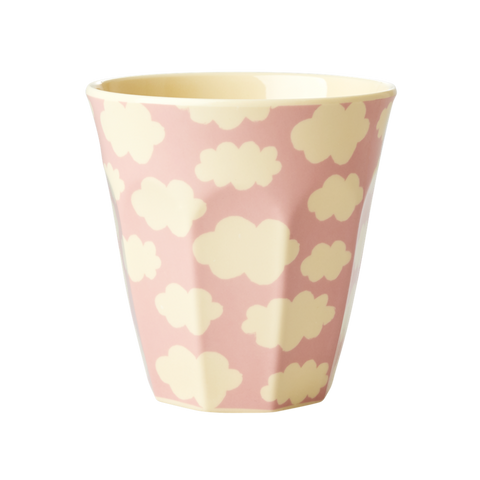 Medium Melamine Cup Two Tone with Cloud Print Pink