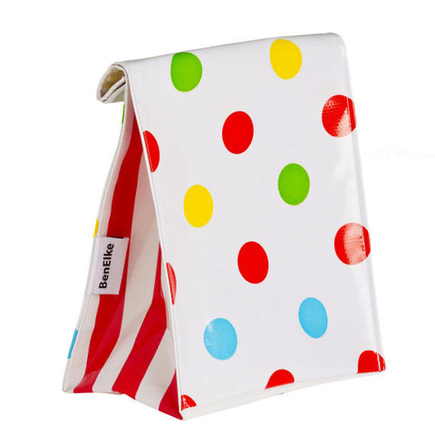 Oilcloth Lunchbag in Confetti Red