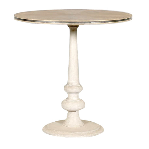 Natural Philippe Round Side Table in Blanc