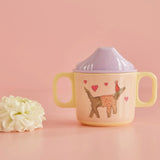 Melamine 2 Handle Baby Cup with Animal Print - Lavender