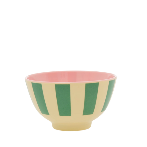 Small Melamine Bowl - Green Stripe