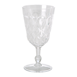 Swirly Embossed Wine Glass Acrylic Clear