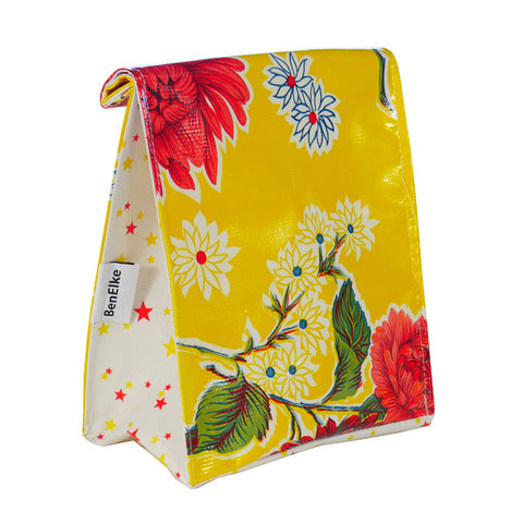 Oilcloth Lunchbag in Yellow Mums