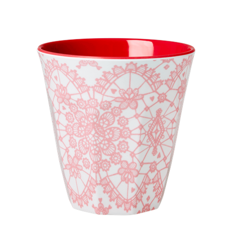 Medium Melamine Cup with Lace Print