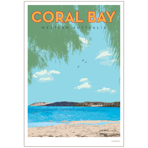 A4 Vintage Coral Bay Print