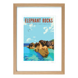 A4  Vintage Elephant Rocks Print
