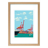 A4 Vintage Fremantle Harbour Print