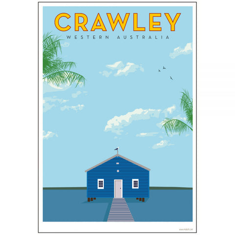 Vintage Crawley Boathouse Print